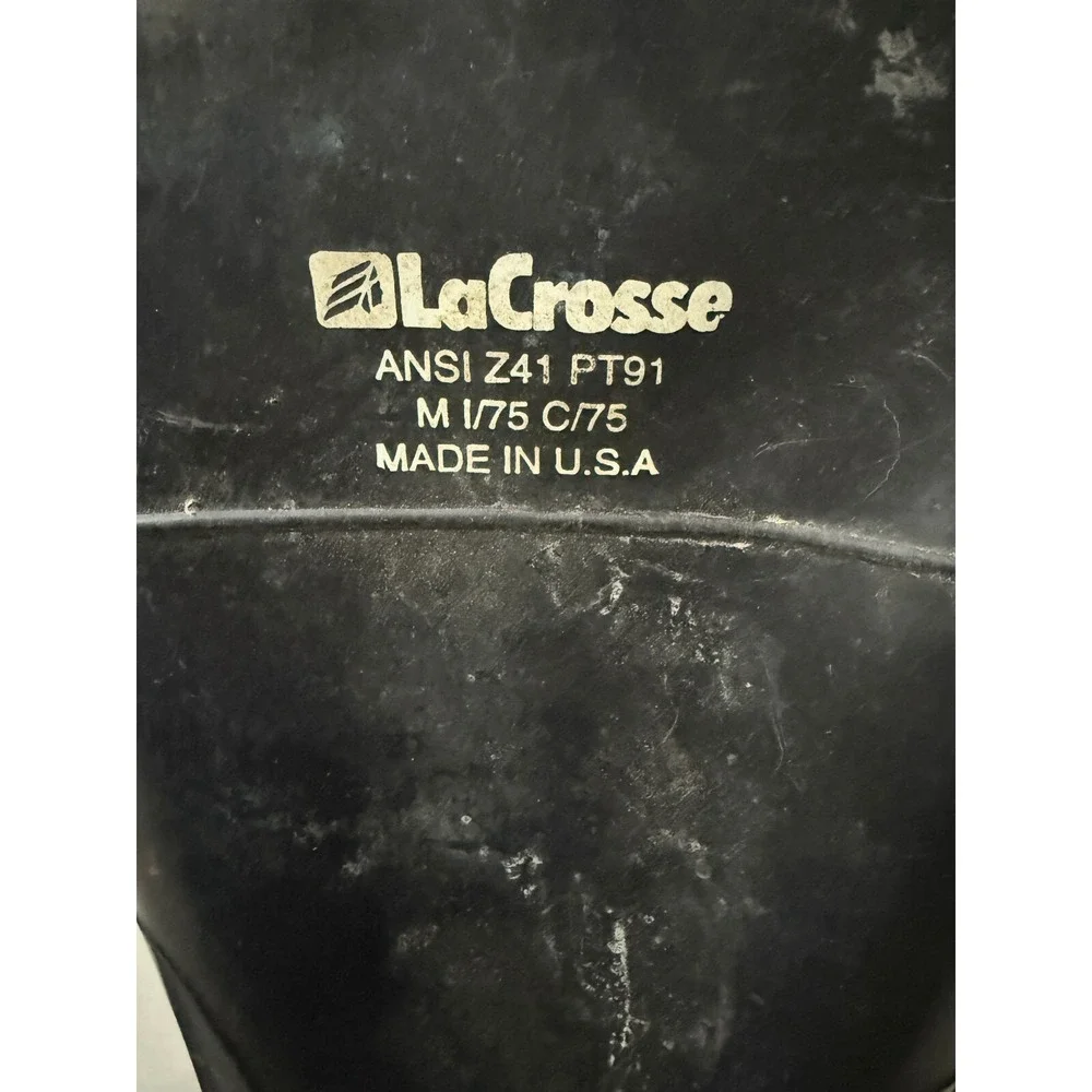 LaCrosse ANSI Z41 PT91 M I/75 C/75 Safety Rubber Work Boots Made In USA - Size 9